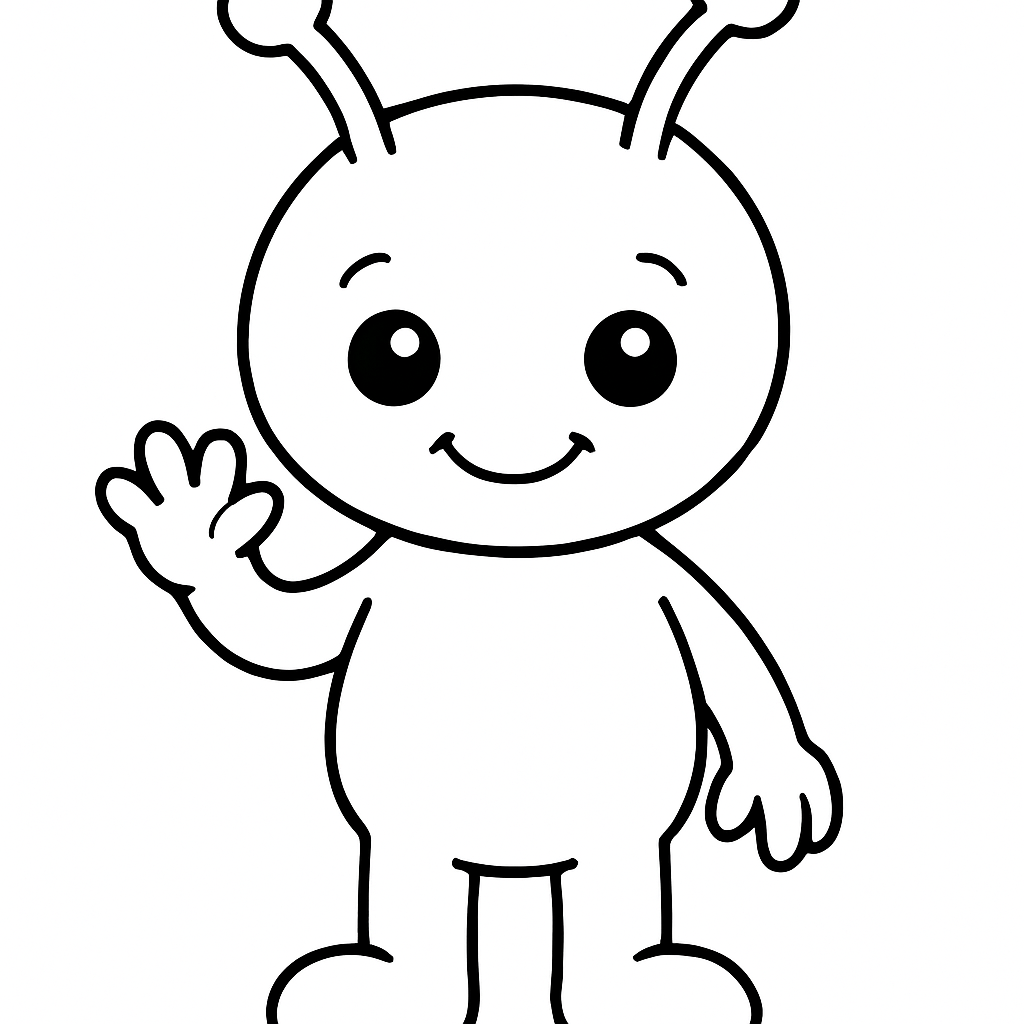 Friendly Alien coloring page
