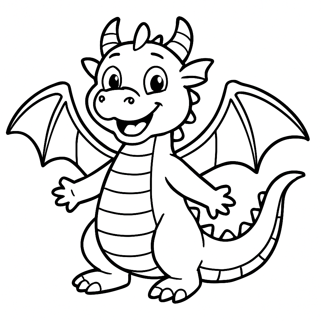Dragons coloring page preview