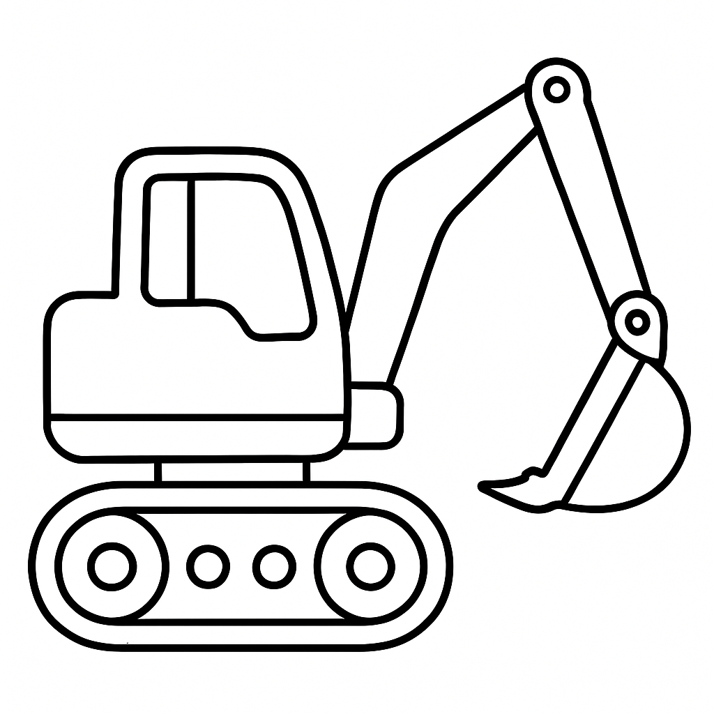 Digger coloring page