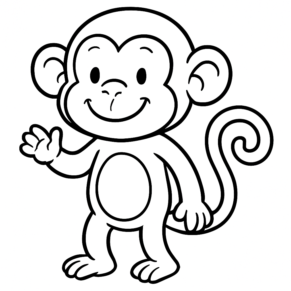 Monkey coloring page