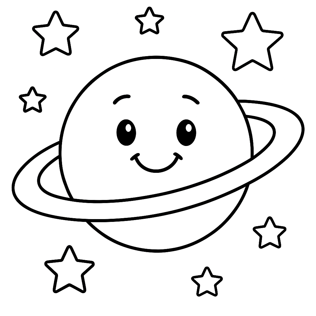 Planet Saturn coloring page