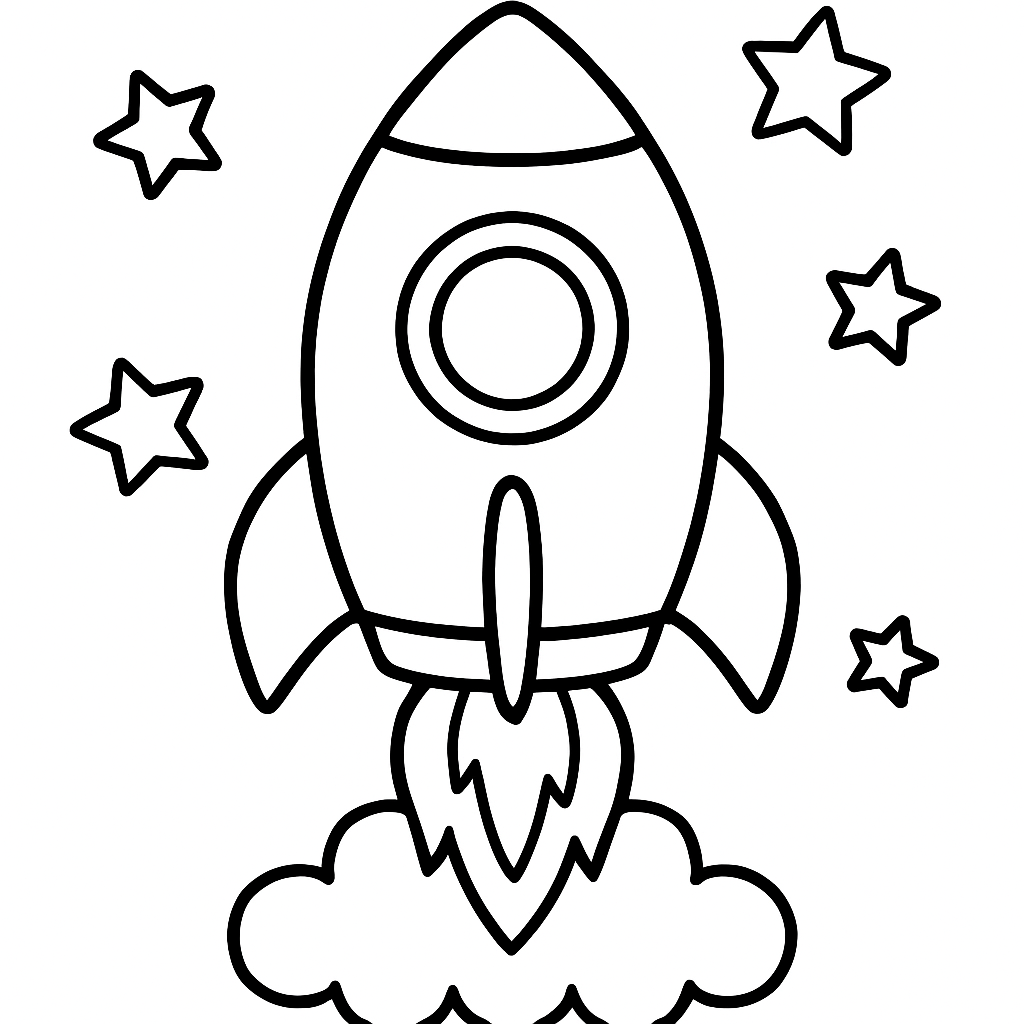 Space coloring page preview
