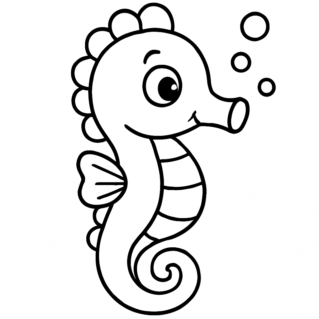Seahorse coloring page