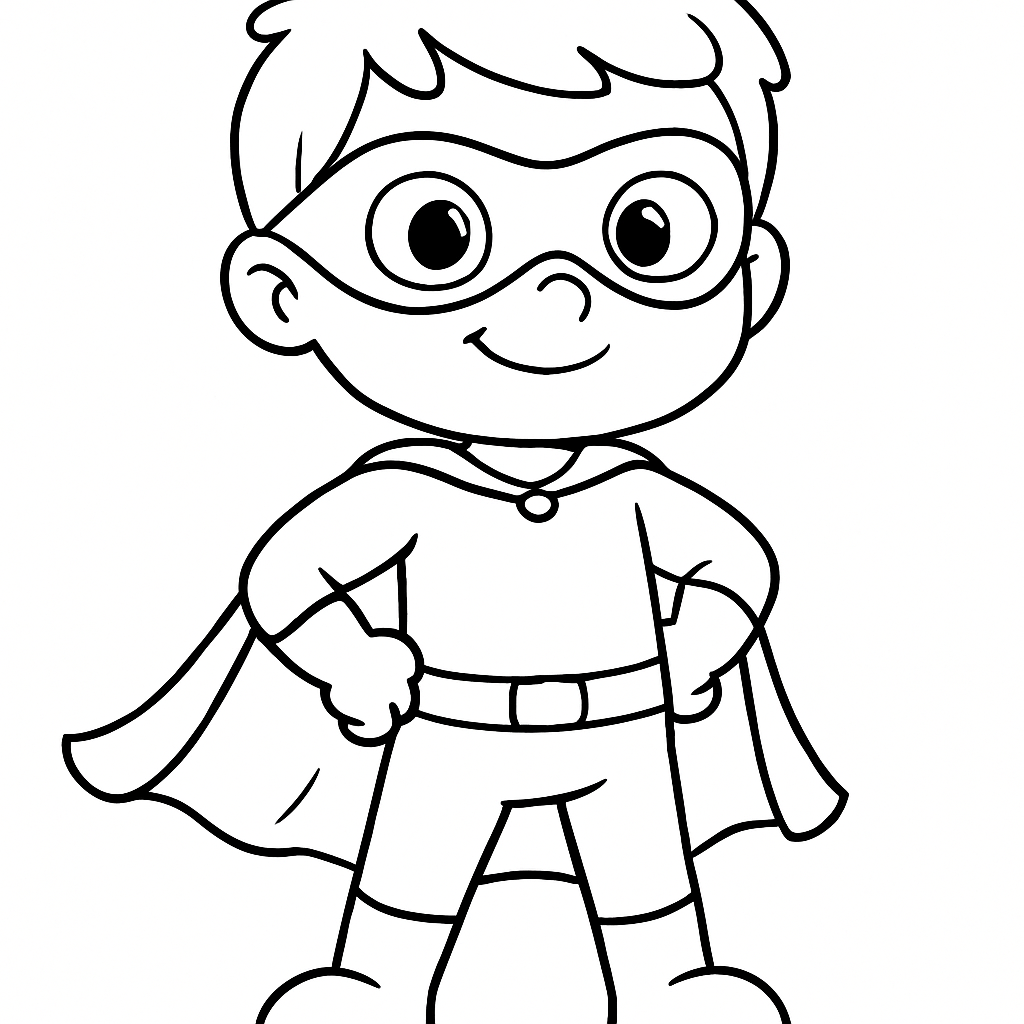 Superheroes coloring page preview
