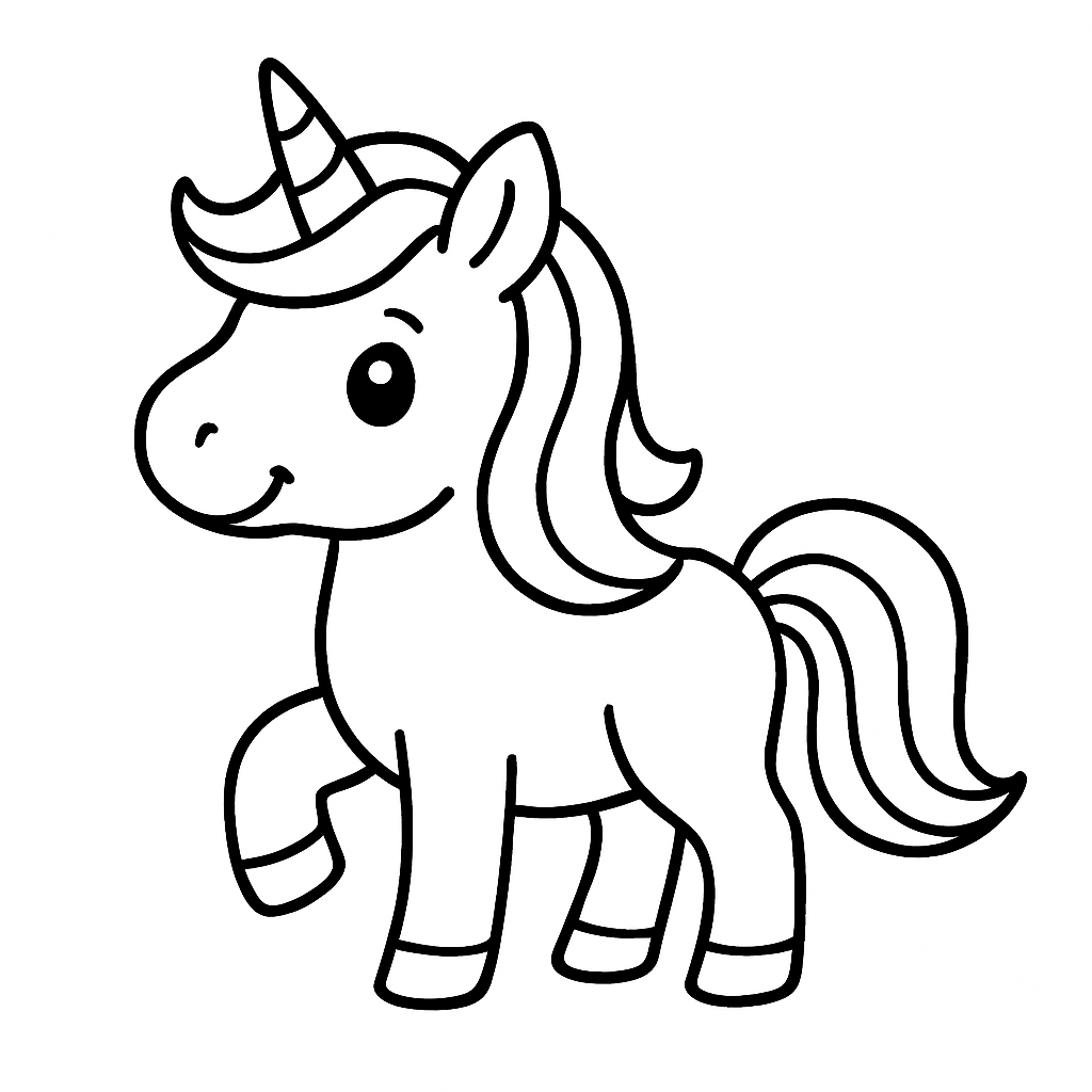 Unicorns coloring page preview